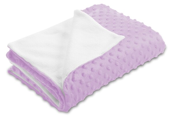 Biante Detská obojstranná deka Minky bodky/Polar MKP-002 Fialová lila 75x100 cm