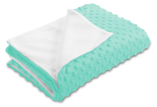 Biante Detská obojstranná deka Minky bodky/Polar MKP-003 Mintová 75x100 cm