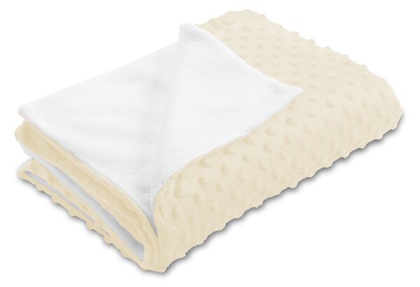 Biante Detská obojstranná deka Minky bodky/Polar MKP-014 Krémová 75x100 cm