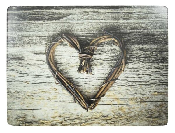 4ks pevné korkové prestieranie srdce z vetvičiek Heart Twig - 30 * 40 * 0,4 cm