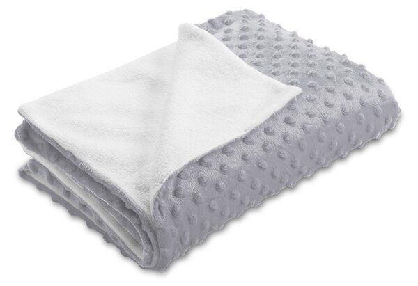 Biante Detská obojstranná deka Minky bodky/Polar MKP-048 Sivá 75x100 cm
