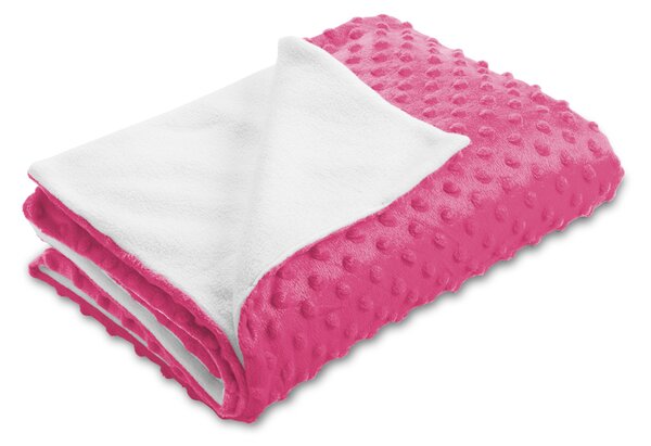 Biante Detská obojstranná deka Minky bodky/Polar MKP-020 Ružovo fialová 100x150 cm
