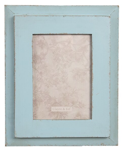 Modrý drevený vintage fotorámček - 22 * ​​3 * 28 cm / 13 * 18 cm