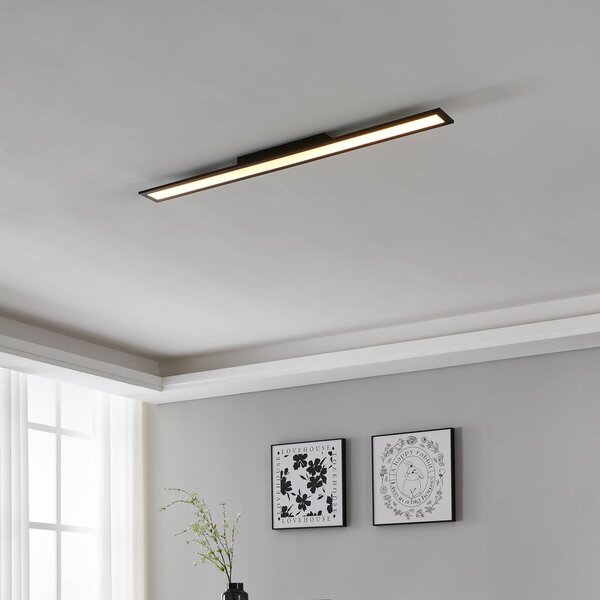 EGLO connect Salobrena-Z LED stropné svietidlo, 120x10cm, čierna, Čierna, Obývacia izba / jedáleň, Hliník, Moderný, Stropné svetlo