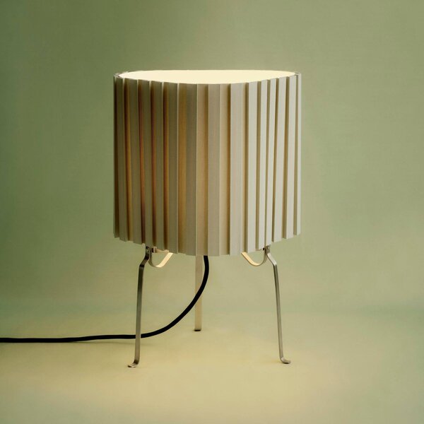 HAY Stolová lampa Canelé, zelená, výška 37 cm, E14, textil, Zelená, Obývacia izba / jedáleň, Textil / látka / hodváb, Dizajn, Stojacie svietidlo