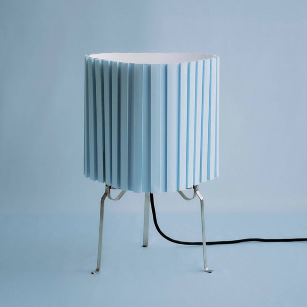 HAY Stolová lampa Canelé, svetlo modrá, výška 37 cm, E14, textil, Modrá, Obývacia izba / jedáleň, Textil / látka / hodváb, Dizajn, Stojacie svietidlo