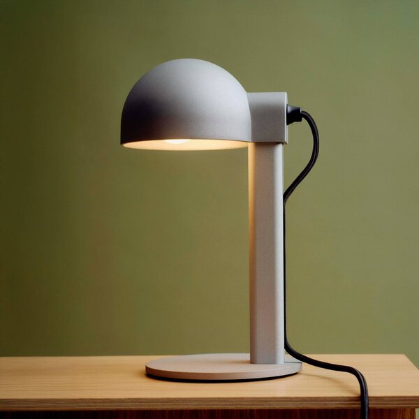 HAY Stolová lampa Posto, strieborná/sivá, výška 28 cm, E14, hliník, Hliník / sivá / zinok, Obývacia izba / jedáleň, Hliník, Dizajn, Stojacie svietidlo