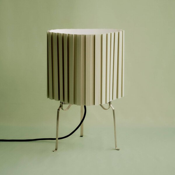 HAY Stolová lampa Canelé, zelená, výška 37 cm, E14, textil, Zelená, Obývacia izba / jedáleň, Textil / látka / hodváb, Dizajn, Stojacie svietidlo