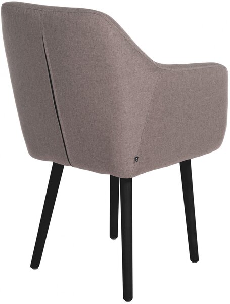 Jedálenská stolička Utrecht - látka, nohy čierne - Sivo-hnedá (Taupe)