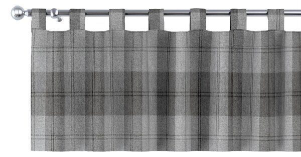 Krátky záves na pútkach farba produktu sivá látka zapletaná, vzorované
