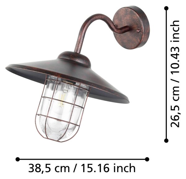 VONKAJŠIE SVIETIDLO, 25/38/30 cm Eglo - Online Only bytové doplnky, Online Only