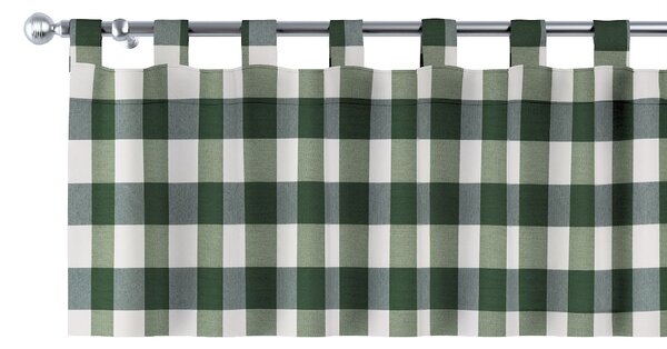 Krátky záves na pútkach farba produktu zelená látka vzorované