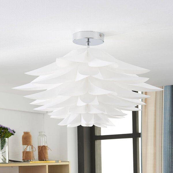 Stropné svietidlo Lindby Rimon, biele, plast, Ø 50 cm, E27