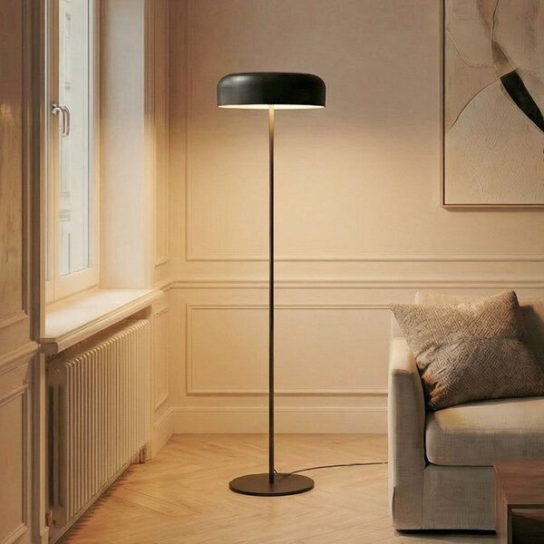 Stojacia lampa Lindby Edion, čierna, kov, Čierna, Obývacia izba / jedáleň, kov, Moderný, Stojaca lampa