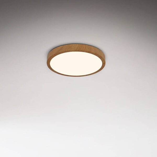 LED stropné svietidlo Runa Wood wood look 3 000 K Ø28cm, Tmavé drevo, Obývacia izba / jedáleň, kov, Závesné svietidlo