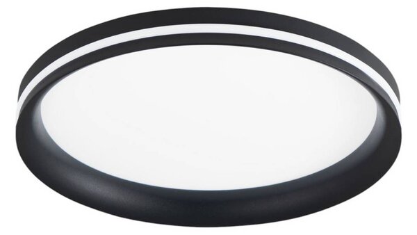 Stropné LED svetlo Isy, čierne, Ø 35 cm, kov, stmievateľné, Čierna, Obývacia izba / jedáleň, kov, Moderný, Závesné svietidlo