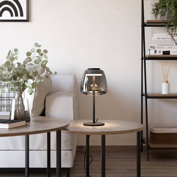 EGLO connect LED stolová lampa Alfero-Z, RGB, čierna, Čierna, Obývacia izba / jedáleň, kov, Moderný, Stojacie svietidlo