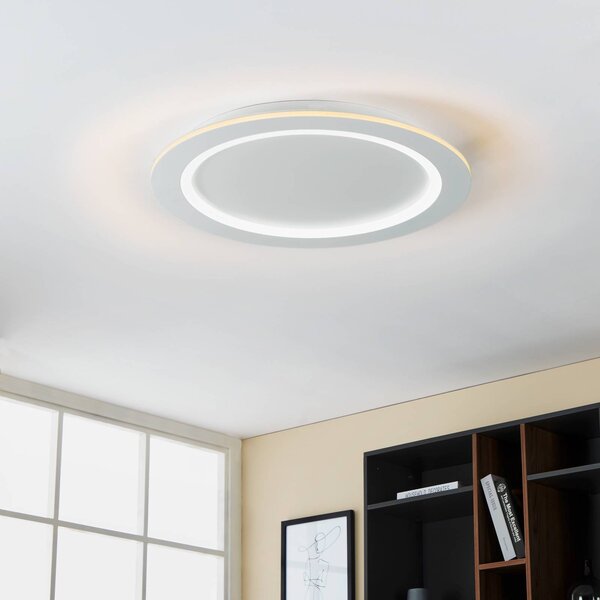 EGLO connect LED stropné svietidlo Padrogiano-Z, Ø 60 cm, biela, Biela / opálová, Obývacia izba / jedáleň, kov, Moderný, Závesné svietidlo