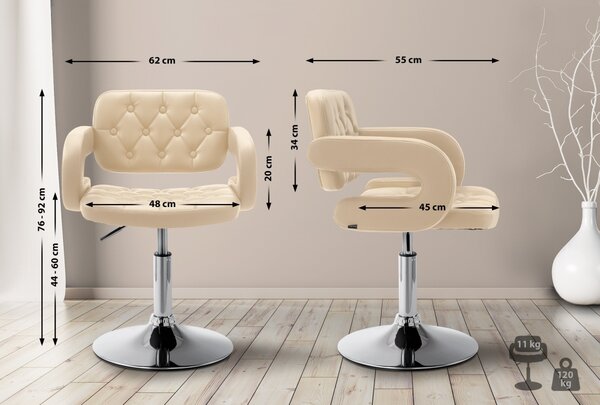 Stolička Dublin lounger - Krémová