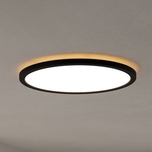 EGLO connect LED stropné svietidlo Rovito-Z, čierne, Ø 39 cm, Čierna, Obývacia izba / jedáleň, Plast, Závesné svietidlo