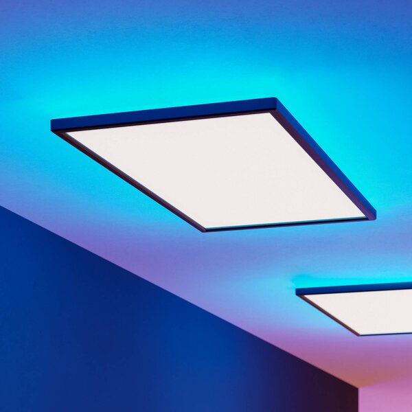 EGLO connect LED stropné svietidlo Rovito-Z, čierne, 57 x 30 cm, Čierna, Obývacia izba / jedáleň, Plast, Stropné svetlo
