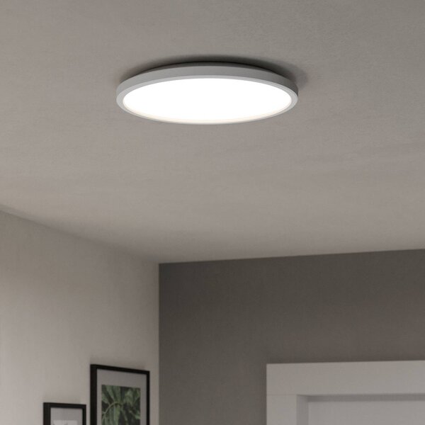 EGLO connect LED stropné svietidlo Rovito-Z, biele, Ø 30 cm, Biela / opálová, Obývacia izba / jedáleň, Plast, Závesné svietidlo