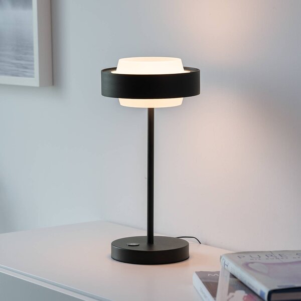 Schöner Wohnen stolová LED lampa Elmo, čierna, 3000 K, stmievač, Čierna, Obývacia izba / jedáleň, kov, Moderný, Stojacie svietidlo