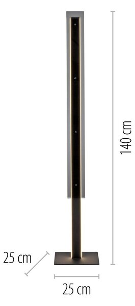 Schöner Wohnen LED stojacia lampa Lena, železo, čierne, stmievač, Čierna, Obývacia izba / jedáleň, kov, Moderný