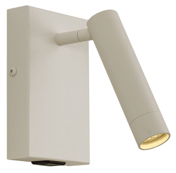 Moderné nástenné svietidlo béžové nastaviteľné s USB-C - Croft