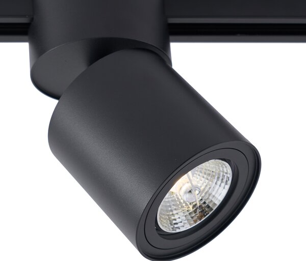 Moderný čierny reflektor pre 1-fázový koľajnicový systém GU10 70mm - Iconic Roto