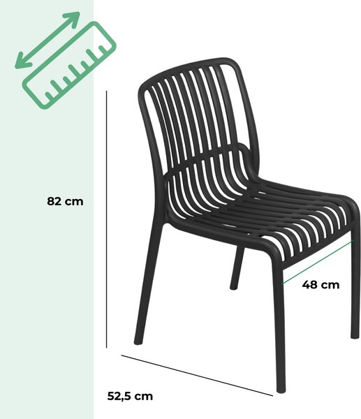 Záhradná stolička TELMA, set 4 ks, antracitová I.P.A.E-Progarden