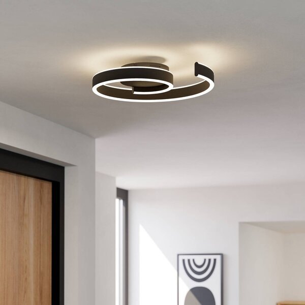 EGLO connect Smart stropné LED svetlo Andabaia-Z, čierne, Čierna, Obývacia izba / jedáleň, Hliník, Moderný, Závesné svietidlo