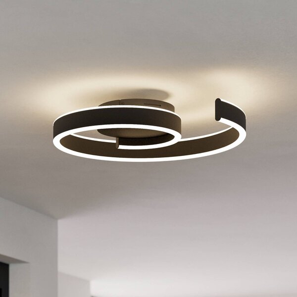 EGLO connect Smart stropné LED svetlo Andabaia-Z, čierne, Čierna, Obývacia izba / jedáleň, Hliník, Moderný, Závesné svietidlo