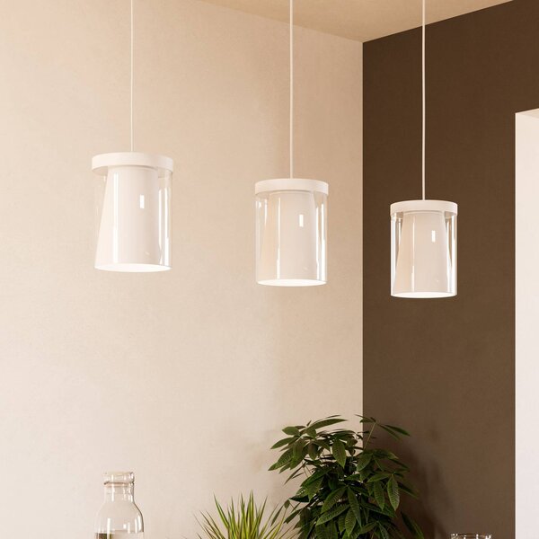 EGLO connect Smart LED závesné svietidlo Chiusello-Z, biele, kovové, Biela / opálová, Obývacia izba / jedáleň, Sklo, Moderný, Závesné svietidlo