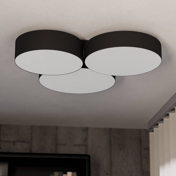 EGLO connect Smart stropné LED svetlo Barbano-Z, čierne, Čierna, Obývacia izba / jedáleň, kov, Moderný, Stropné svetlo