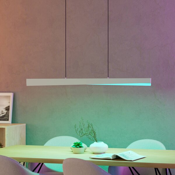 EGLO connect Smart LED závesné svietidlo Bolognano-Z, sivá, Hliník / sivá / zinok, Obývacia izba / jedáleň, Hliník, Moderný, Závesné svietidlo