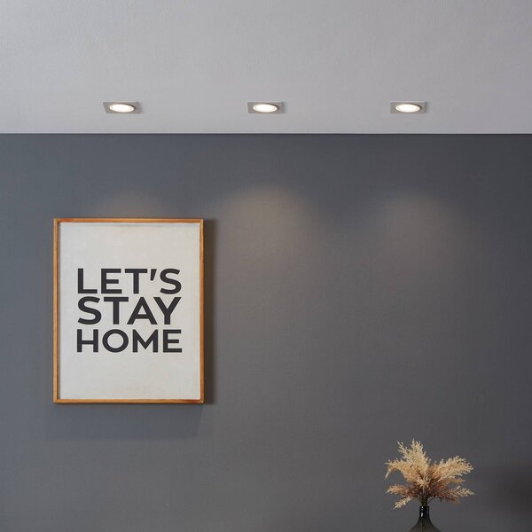EGLO connect inteligentné LED svietidlo Carosso-Z, 9 x cm, biele, Biela / opálová, Obývacia izba / jedáleň, Hliník, Moderný, Zapustené stropné svietidlo