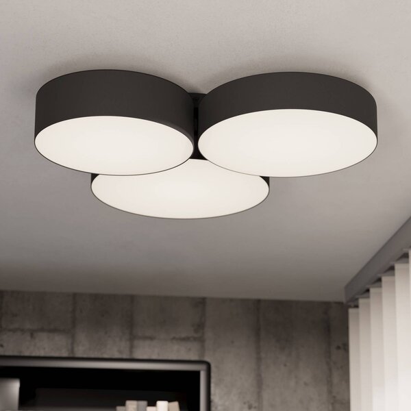 EGLO connect Smart stropné LED svetlo Barbano-Z, čierne, Čierna, Obývacia izba / jedáleň, kov, Moderný, Stropné svetlo