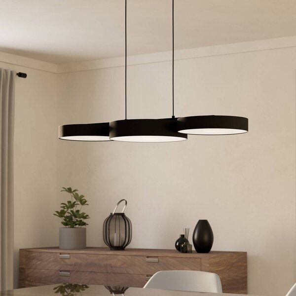 EGLO connect Smart LED závesné svietidlo Barbano-Z, čierne, Čierna, Obývacia izba / jedáleň, kov, Moderný, Závesné svietidlo