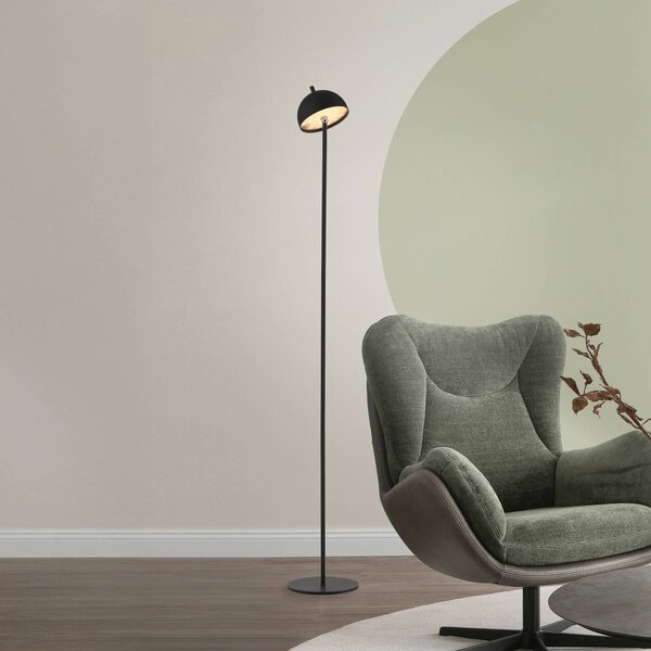 Schöner Wohnen LED stojacia lampa na batériu Bellis, čierna, IP54, Čierna, Obývacia izba / jedáleň, kov, Škandinávsky, Stojaca lampa