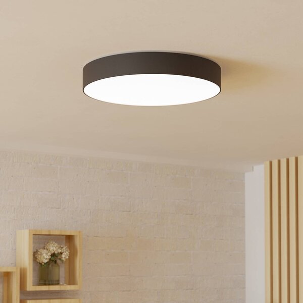 EGLO connect Smart stropné LED svetlo Gallizzi-Z, čierne, Ø49cm, Čierna, Obývacia izba / jedáleň, Plast, Moderný, Závesné svietidlo