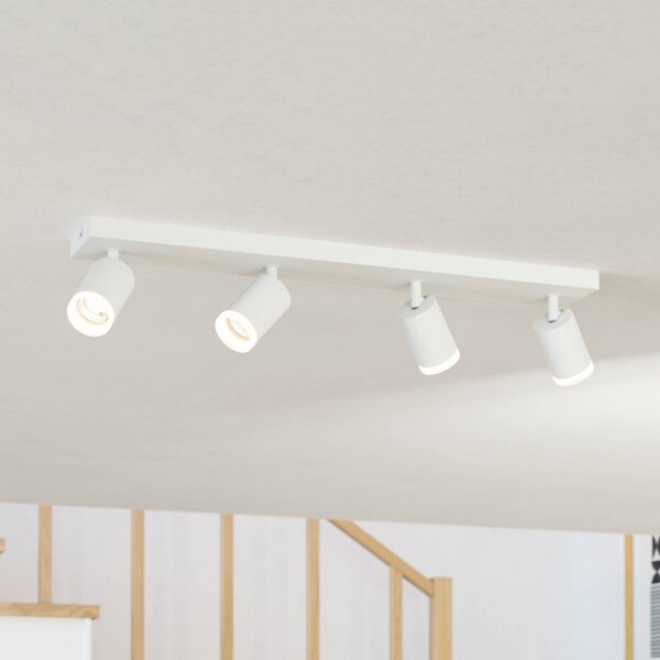 EGLO connect Smart-LED-bodové svetlá Melitello-Z, 4-pl., biela, Biela / opálová, Obývacia izba / jedáleň, Hliník, Moderný, Stropné svetlo
