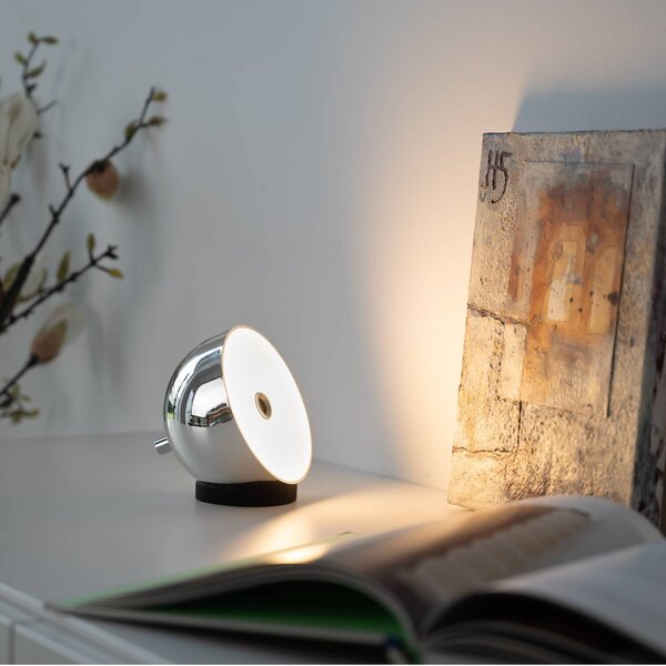 Schöner Wohnen stolová LED lampa Bellies, chróm, IP54, Chrómová / strieborná, Obývacia izba / jedáleň, kov, Škandinávsky, Stojacie svietidlo