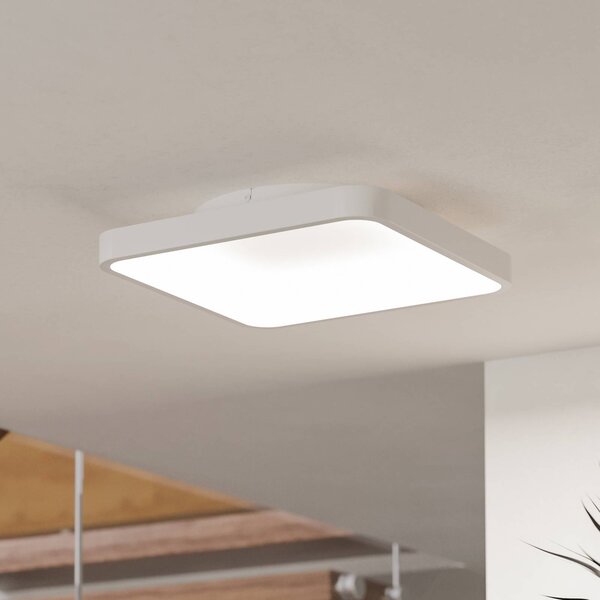 EGLO connect Smart-LED stropné svietidlo Loretello-Z, hranaté, biele, Biela / opálová, Obývacia izba / jedáleň, kov, Moderný, Stropné svetlo