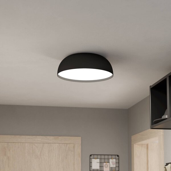EGLO connect Smart stropné LED svetlo Tollos-Z, Ø 40 cm, Čierna, Obývacia izba / jedáleň, Hliník, Moderný, Závesné svietidlo