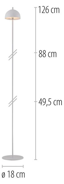 Schöner Wohnen LED stojacia lampa na batérie Bellis, biela, IP54, Biela / opálová, Obývacia izba / jedáleň, kov, Škandinávsky, Stojaca lampa