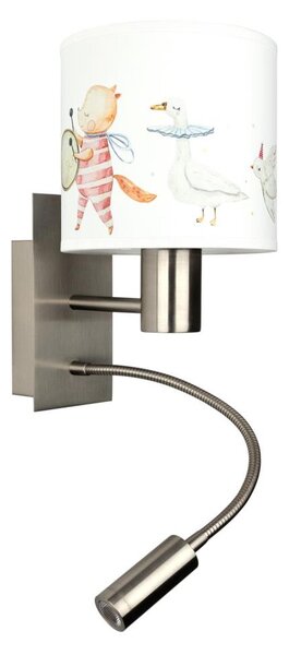 Brilagi - LED flexibilná lampa BOBO 1xE27/25W/230V + LED/3W m. chróm/biela/zvieratká