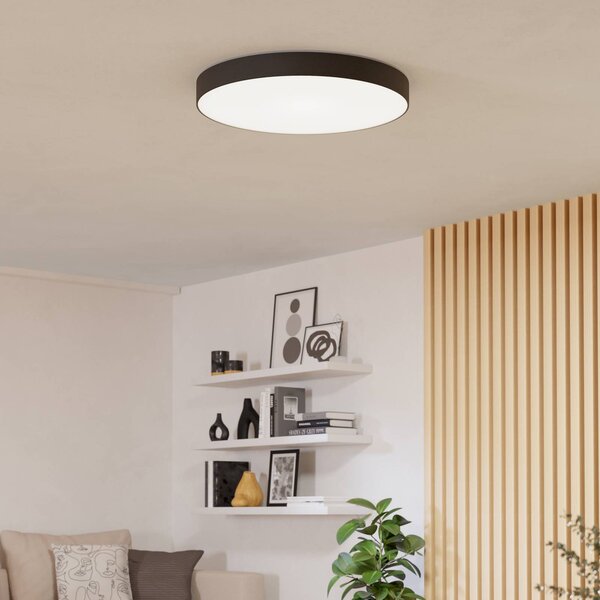 EGLO connect Smart stropné LED svetlo Gallizzi-Z, čierne, Ø69cm, Čierna, Obývacia izba / jedáleň, Plast, Moderný, Závesné svietidlo