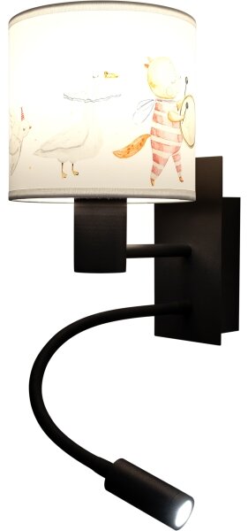 Brilagi - flexibilná LED lampa BOBO 1xE27/25W/230V + LED/3W čierna/biela/zvieratká