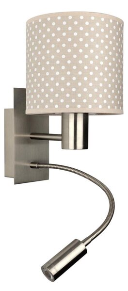 Brilagi - LED flexibilná lampa BOBO 1xE27/25W/230V + LED/3W matný chróm/béžová/s bodkami